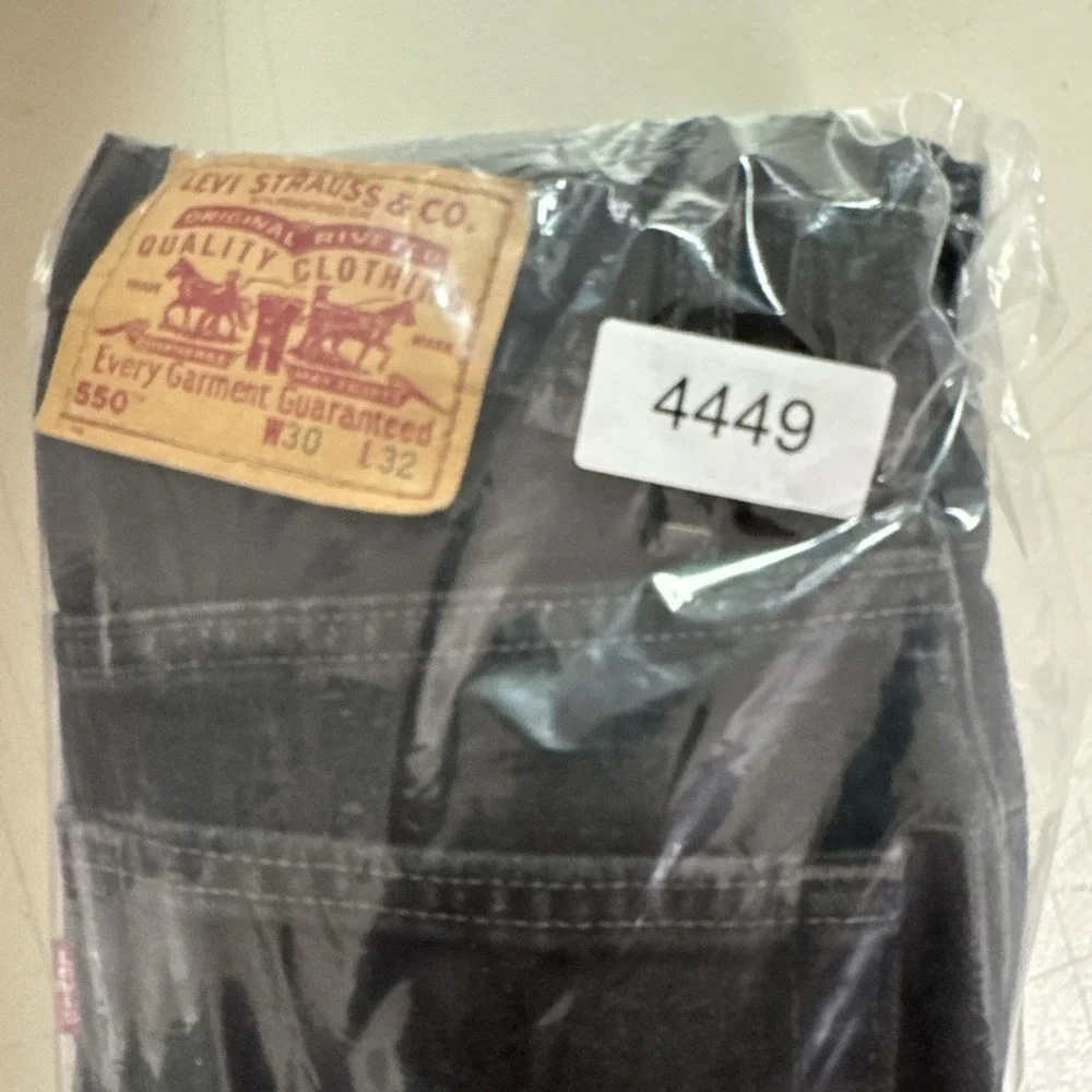VTG Levis 550 Jeans Mens 30x32 (28x30) Black Denim Relaxed USA Distressed Y2K 02